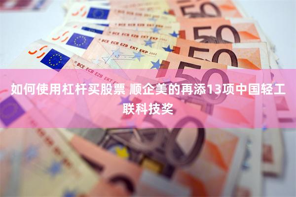 如何使用杠杆买股票 顺企美的再添13项中国轻工联科技奖